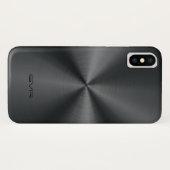 Shiny Metallic Black Stainless Steel Look Case-Mate iPhone Hülle (Rückseite (Horizontal))