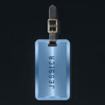 Shiny Metallic Blue Stainless Steel Look Gepäckanhänger<br><div class="desc">Eleganter,  glänzender metallischer Edelstahl-Look anpassbare Sprache Tag Template. Blauer Rahmen. Wenn Sie Hilfe bei der Anpassung eines meiner Designs benötigen,  kontaktieren Sie ArtOnWear Designer. Kostenlose Textformatierung mit Live-Hilfe auf Anfrage.</div>