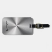 Shiny Metallic Design Stainless Steel Look Gepäckanhänger (Vorderseite horizontal)