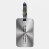 Shiny Metallic Design Stainless Steel Look Gepäckanhänger (Rückseite vertikal)