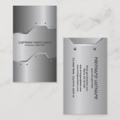 Shiny Metallic Embossed Look Business Card Visitenkarte (Vorne/Hinten)