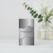 Shiny Metallic Embossed Look Business Card Visitenkarte (Stehend Vorderseite)