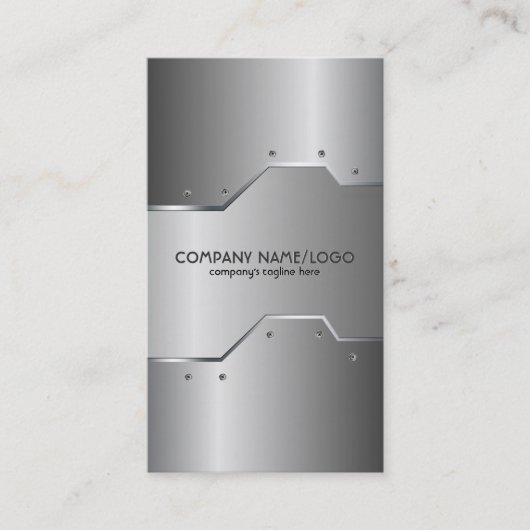 Shiny Metallic Embossed Look Business Card Visitenkarte (Vorderseite)