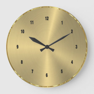 Shiny Metallic Faux Gold Background Große Wanduhr