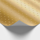 Shiny Metallic Gold Polka Dots Geschenkpapier (Ecke)