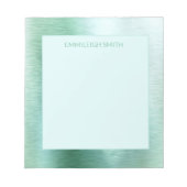 Shiny Metallic Iridescent Minze Green Name Notepad Notizblock (Vorderseite)