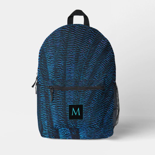 Shiny Metallic, leuchtend blau, abstrakt Bedruckter Rucksack (Vorderseite)