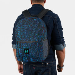 Shiny Metallic, leuchtend blau, abstrakt Bedruckter Rucksack
