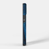 Shiny Metallic, leuchtend blau, abstrakt iPhone Hülle (Rechte Seite)