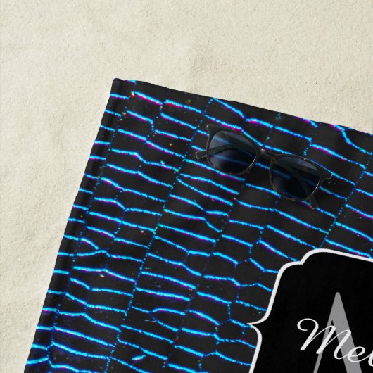 Shiny Metallic, leuchtend blau, abstrakt Strandtuch (Beispiel)