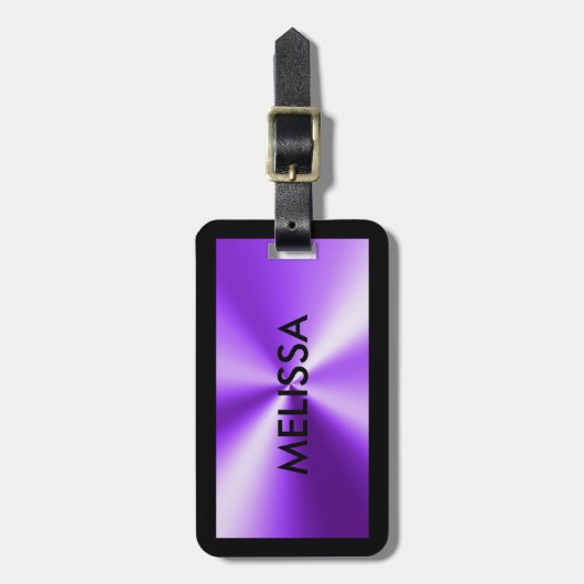 Shiny Metallic Lila Print Gepäckanhänger (Vorderseite vertikal)
