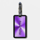 Shiny Metallic Lila Print Gepäckanhänger (Rückseite vertikal)