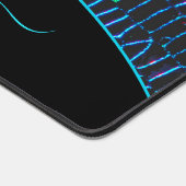 Shiny Metallic Neon Blue abstrakt Individuelle Nam Schreibtischunterlage (Ecke)