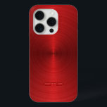 Shiny Metallic Red Design Stainless Steel Look Case-Mate iPhone Hülle<br><div class="desc">Die roten Edelstahlkonstruktionen sind aus schimmerndem Metall. Anpassbare und optionale Monogramm. Dies ist ein Bild mit metallischem Hintergrund</div>