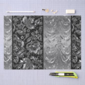 Shiny Metallic Silver Damasks Muster Seidenpapier (Handwerk)