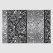Shiny Metallic Silver Damasks Muster Seidenpapier (Vorderseite)
