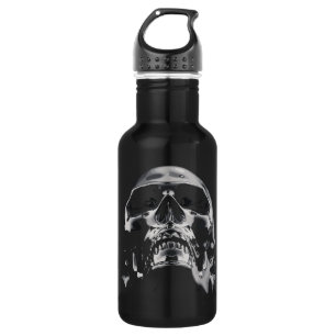 Shiny Metallic Skull Artwork Edelstahlflasche
