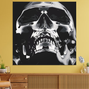 Shiny Metallic Skull Artwork Leinwanddruck