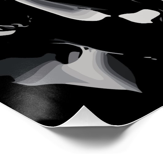 Shiny Metallic Skull Artwork Poster (Ecke)