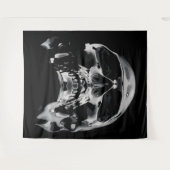 Shiny Metallic Skull Artwork Wandteppich (Vorderseite (Horizontal))