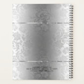 Shiny Metallic Stainless Steel & Gray Damasks Planer (Rückseite)