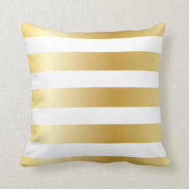 Shiny Metallic Wide Gold Streifen Muster Kissen