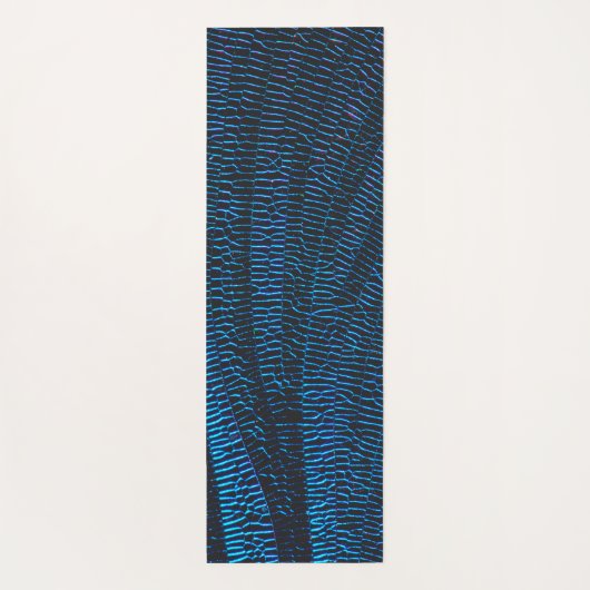 Shiny metallische blauer abstrakt Ihr Name Yogamatte (Rückseite)