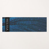 Shiny metallische blauer abstrakt Ihr Name Yogamatte (Vorderseite (Horizontal))