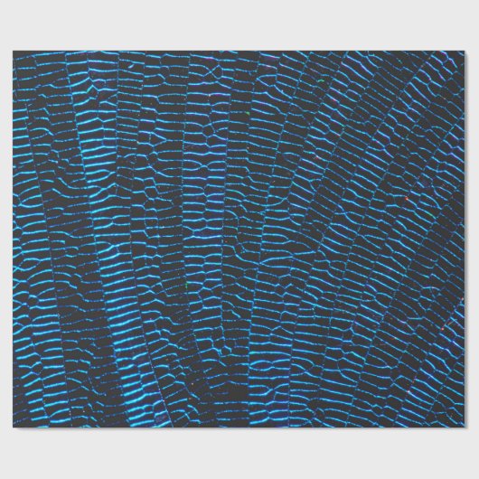 Shiny metallisches, leuchtend neonblaues abstrakte geschenkpapier (Flach)