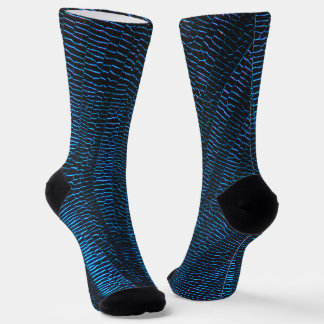 Shiny metallisches, leuchtend neonblaues abstrakte socken