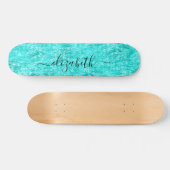 Shiny Mint Green Personalisiert Skateboard (Horizontal)
