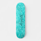 Shiny Mint Green Personalisiert Skateboard (Vorne)