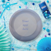 Shiny Modern Checkered Metal Blue beliebigen Text Pappteller (Party)