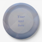 Shiny Modern Checkered Metal Blue beliebigen Text Pappteller (Vorderseite)