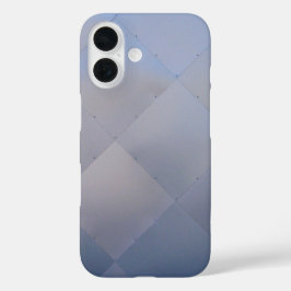 Shiny Modern Checkered Metal Blue iPhone 16 Hülle