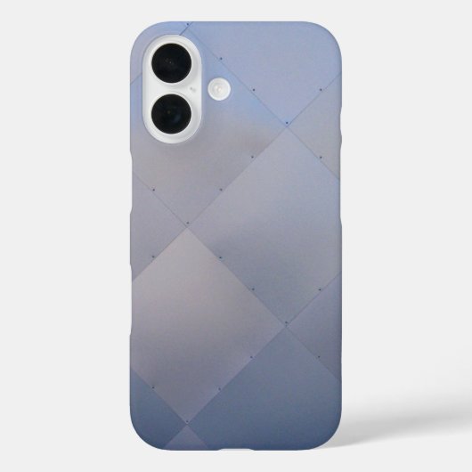 Shiny Modern Checkered Metal Blue Case-Mate iPhone Hülle (Rückseite)