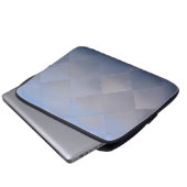 Shiny Modern Checkered Metal Blue Laptopschutzhülle (Vorne Knopf)