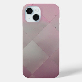 Shiny Modern Checkered Metal Pink iPhone 15 Hülle