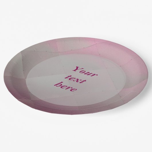 Shiny Modern Checkered Metal Pink jeden Text Pappteller (Schrägansicht)