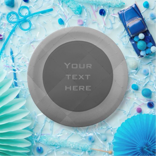 Shiny Modern Checkered Metal Silver beliebigen Tex Pappteller (Party)