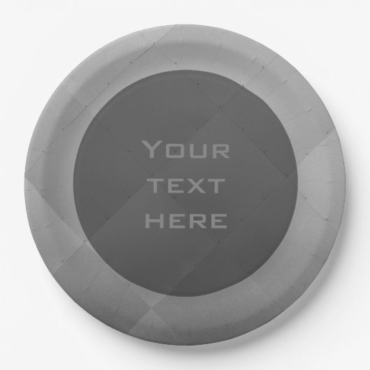 Shiny Modern Checkered Metal Silver beliebigen Tex Pappteller (Vorderseite)