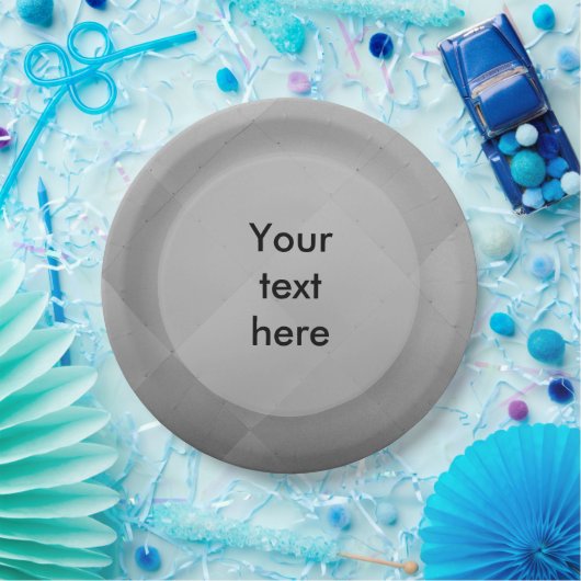 Shiny Modern Checkered Metal Silver beliebigen Tex Pappteller (Party)