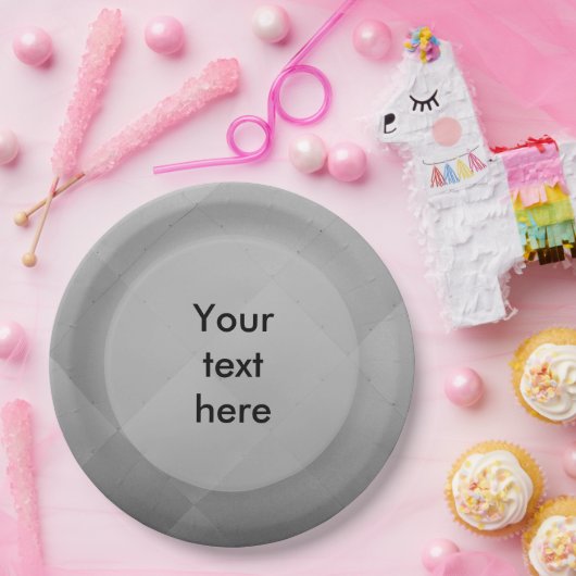 Shiny Modern Checkered Metal Silver beliebigen Tex Pappteller (Party)