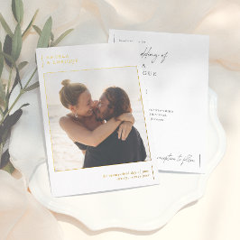 Shiny Modern & Minimalistisch Romantic Foto Weddin Folieneinladung