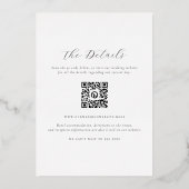 Shiny Monogram QR Code 3 Foto Collage Wedding Folieneinladung (Rückseite)
