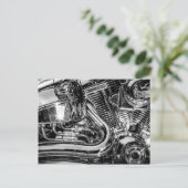 Shiny-Motorrad-Motor Postkarte (Stehend Vorderseite)