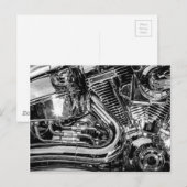Shiny-Motorrad-Motor Postkarte (Vorne/Hinten)