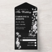 Shiny Musiknotens Hochzeit All In One Einladung (Innen Boden)