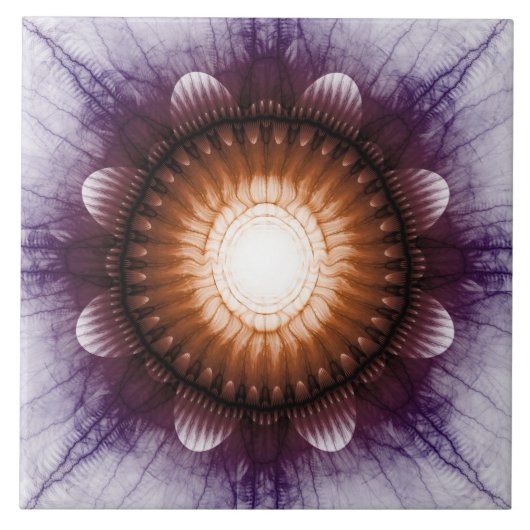 Shiny-mystische rote violette Ornamente Fliese (Vorderseite)