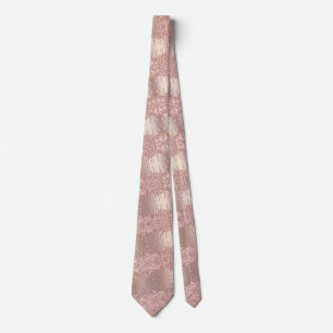 Shiny Neck Tie mit Rose Gold Blush Glitzer Tropfen Krawatte